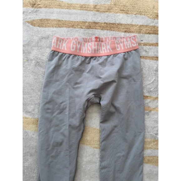 GYMSHARK Gray Peach Logo Waistband Crop Leggings Size Small - Picture 4 of 5